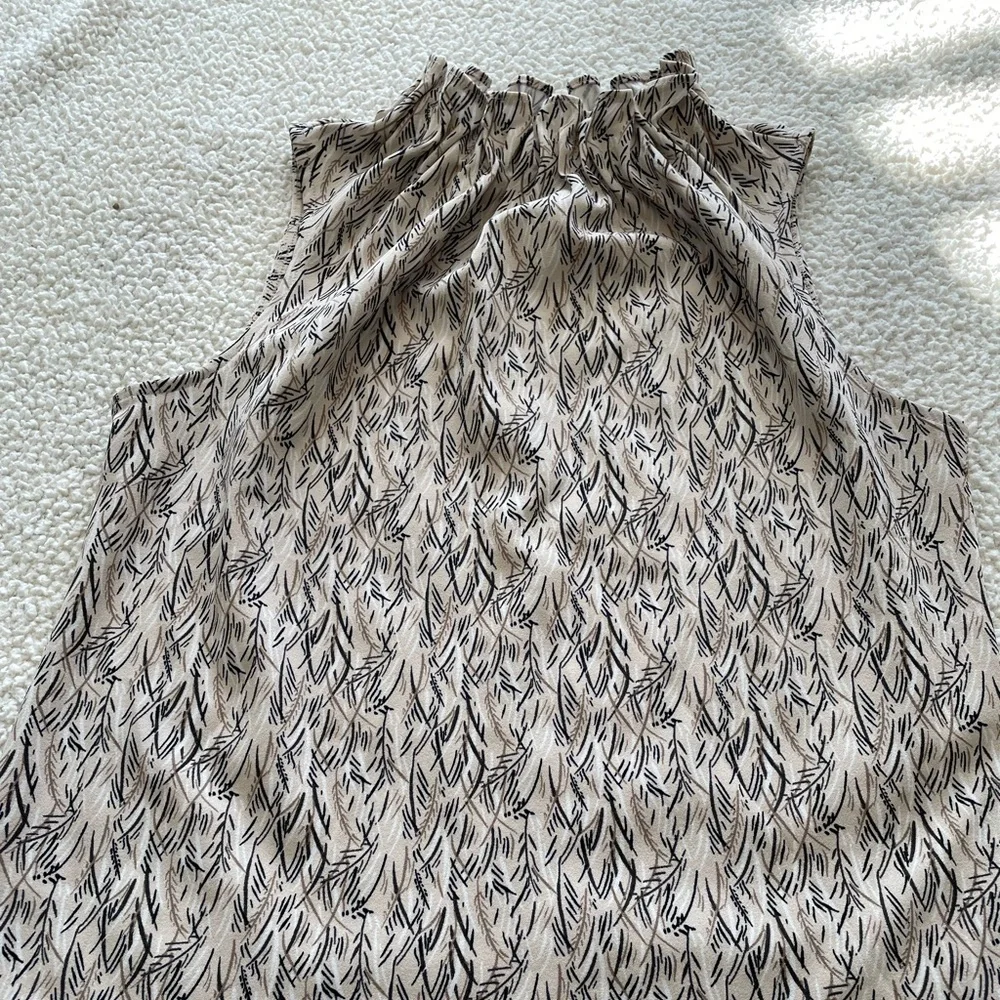 Sleeveless Beige Patterned Tank Top Anne Taylor - Picture 1 of 2